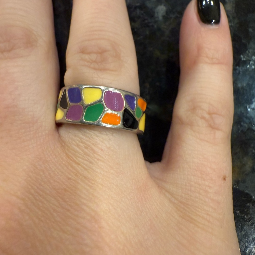 Erwin Pearl Vibrant Multicolor Enamel  Ring